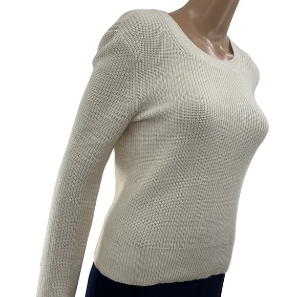 Equipment White Cream Cotton Knit Cashmere Pullover Sweater - Picture 4 of 11